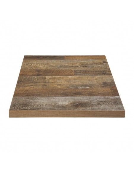 Plateau de table carré Bolero effet bois vieilli - 70 cm