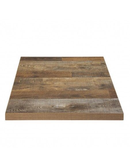 Plateau de table carré Bolero effet bois vieilli - 70 cm