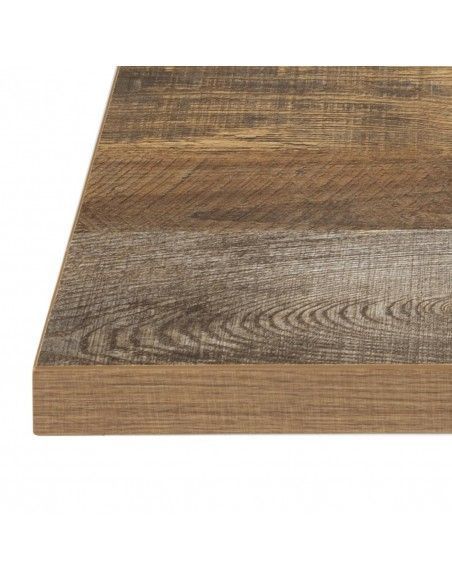 Plateau de table carré Bolero effet bois vieilli - 70 cm