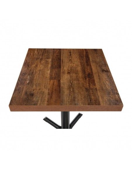 Plateau de table carré Bolero effet bois vieilli - 70 cm