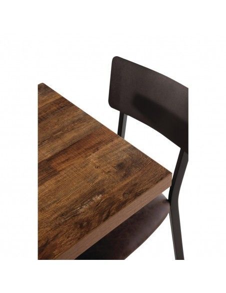 Plateau de table carré Bolero effet bois vieilli - 70 cm