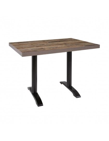 Plateau de table rectangulaire pré-percé Bolero urban foncé 700mm
