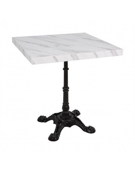 Plateau de table carré pré-percé Bolero effet marbre 700 mm