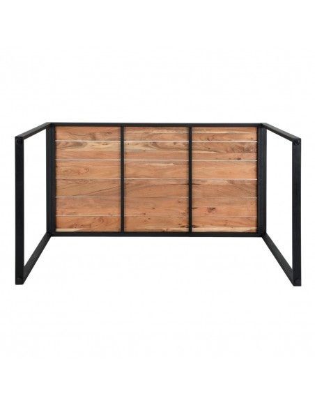 Table de bar industrielle en acier et acacia Bolero 1800x900mm
