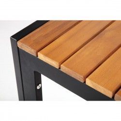 Table carrée en acier et acacia Bolero 80 cm 2