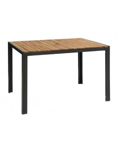 Table rectangulaire en acier et acacia Bolero 120 cm