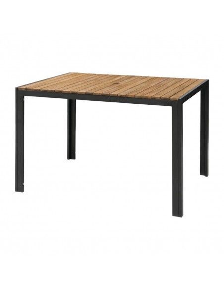 Table rectangulaire en acier et acacia Bolero 120 cm