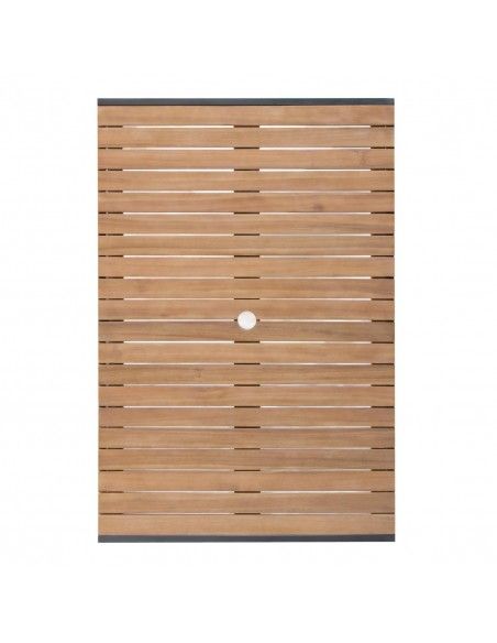 Table rectangulaire en acier et acacia Bolero 120 cm