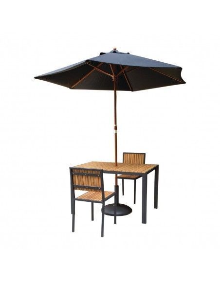 Table rectangulaire en acier et acacia Bolero 120 cm
