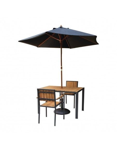Table rectangulaire en acier et acacia Bolero 120 cm