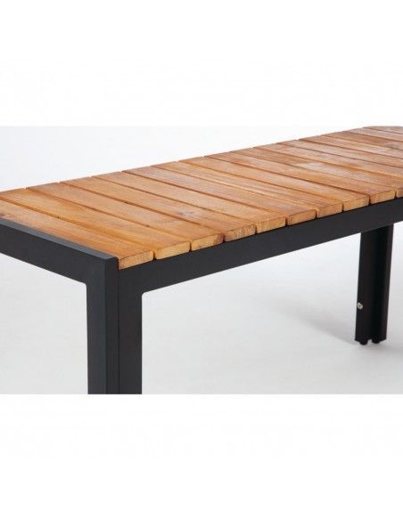 Bancs en acier et acacia Bolero 100 cm (lot de 2)