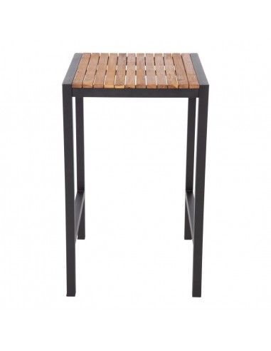 Mange-debout carré en acier et acacia Bolero 60 cm
