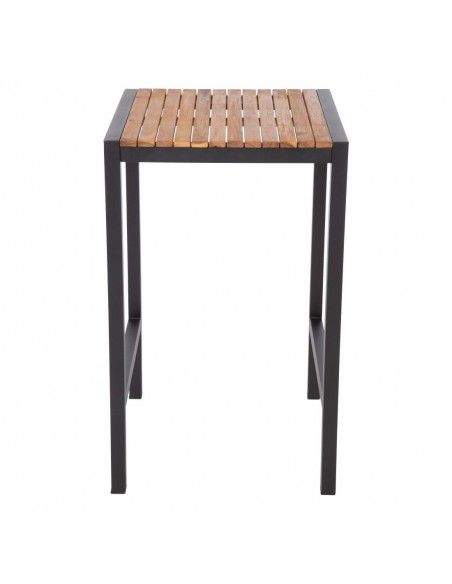 Mange-debout carré en acier et acacia Bolero 60 cm