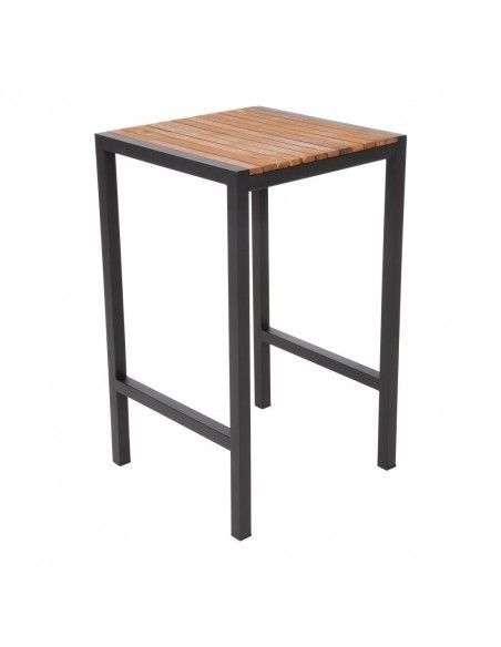 Mange-debout carré en acier et acacia Bolero 60 cm