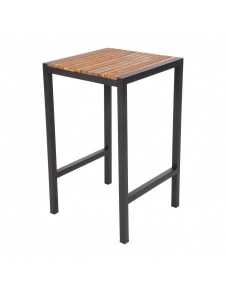 Mange-debout carré en acier et acacia Bolero 60 cm