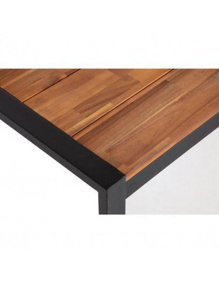 Table industrielle rectangulaire acier et acacia Bolero 180 cm