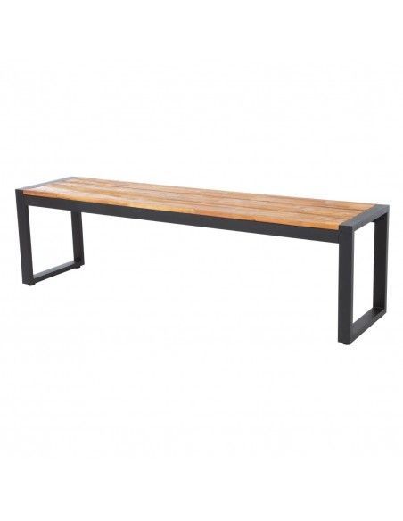 Bancs industriels en acier et acacia Bolero 160 cm (lot de 2)