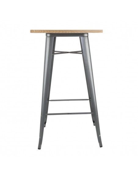 Mange-debout gris avec plateau en bois Bolero Bistro