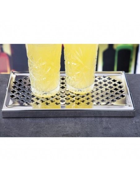 Bac récepteur de bar inox Beaumont 300 x 150mm