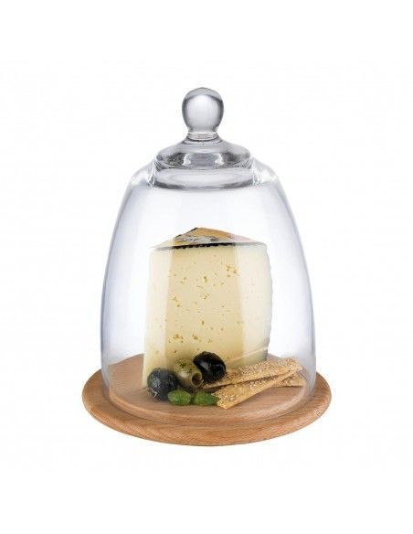Plateau en bois avec couvercle en verre APS 185 x 240 mm