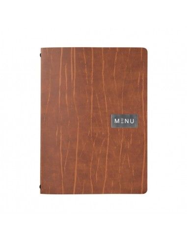 Protège-menu en cuir recyclé Securit Gamme Leather A4 marron