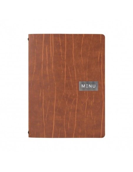 Protège-menu en cuir recyclé Securit Gamme Leather A4 marron