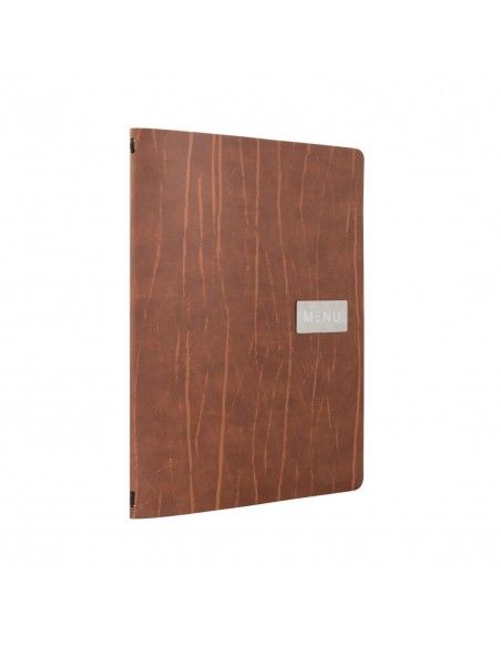 Protège-menu en cuir recyclé Securit Gamme Leather A4 marron