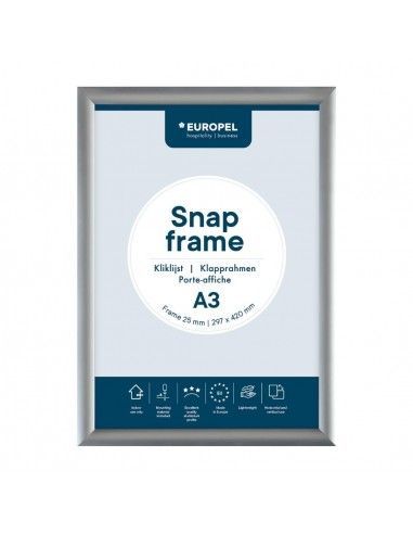 Cadre clipsable en aluminium Europel A3 25mm