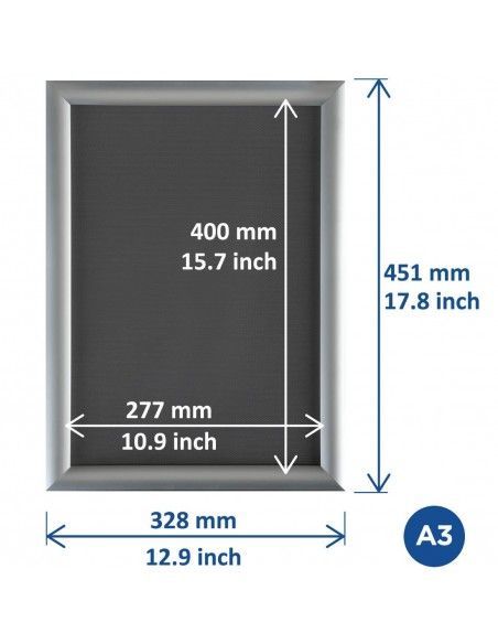 Cadre clipsable en aluminium Europel A3 25mm