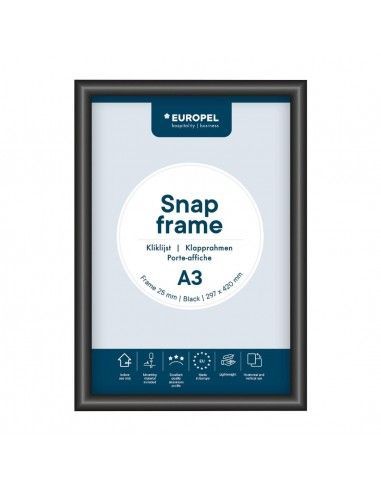 Cadre clipsable Europel A3 25mm noir