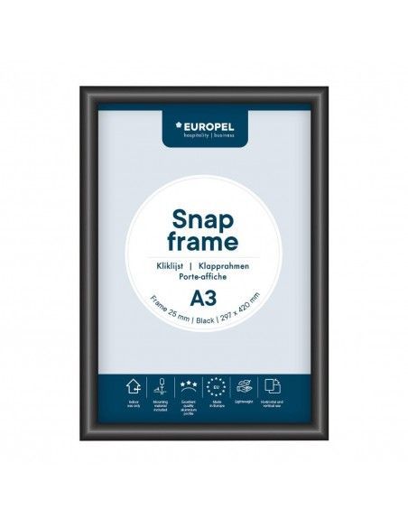 Cadre clipsable Europel A3 25mm noir