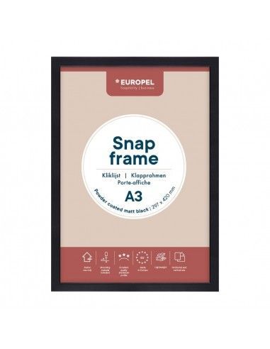Cadre clipsable Europel A3 25mm noir mat