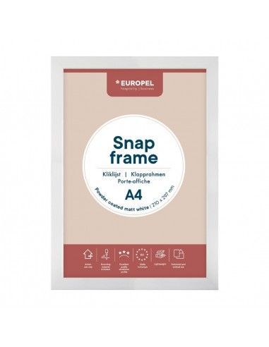 Cadre clipsable Europel A4 25mm blanc mat