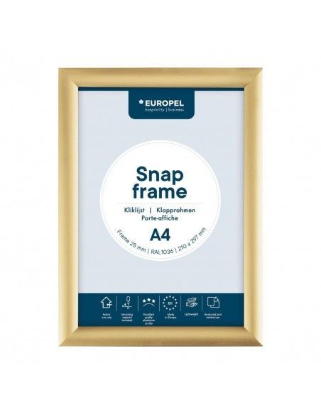 Cadre clipsable Europel A4 25mm doré