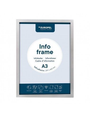 Cadres d'affichage autocollants Europel A3 argent (lot de 2)