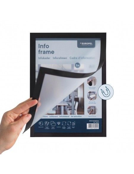 Cadres d'affichage autocollants Europel A3 argent (lot de 2)