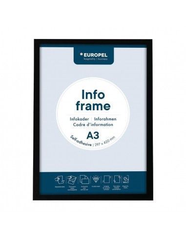 Cadres d'affichage autocollants Europel A3 noirs (lot de 2)