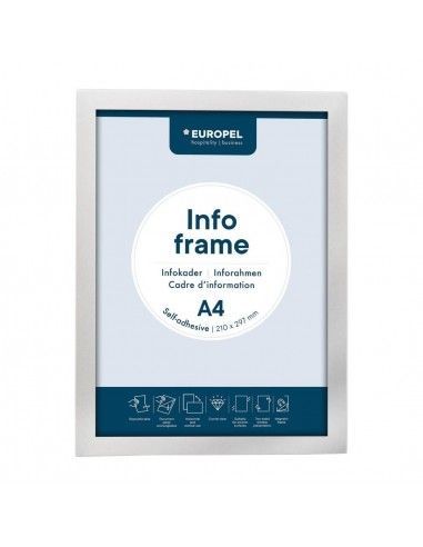 Cadres d'affichage autocollants Europel A4 argent (lot de 2)