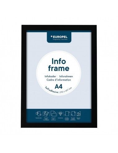 Cadres d'affichage autocollants Europel A4 noirs (lot de 2)