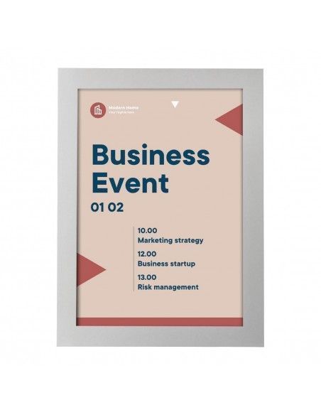 Cadres d'affichage autocollants Europel A5 argent (lot de 2)