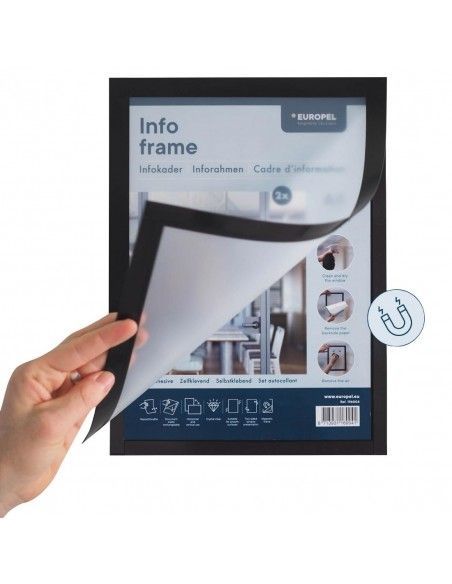 Cadres d'affichage autocollants Europel A5 argent (lot de 2)