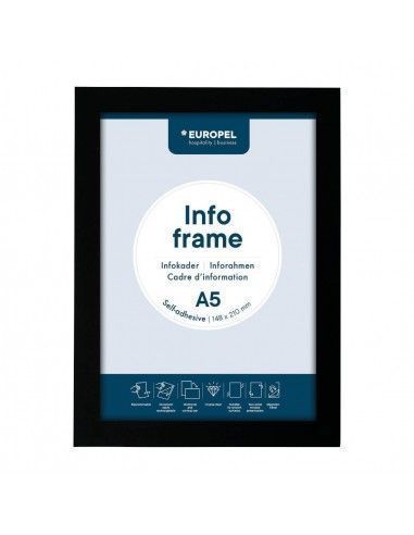 Cadres d'affichage autocollants Europel A5 noirs (lot de 2)