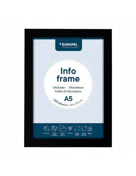 Cadres d'affichage autocollants Europel A5 noirs (lot de 2)