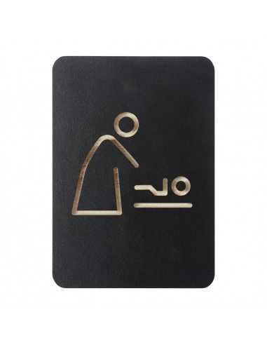 Plaque signalétique noire Europel table à langer