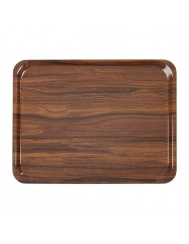 Plateaux stratifiés lisses Capri Cambro noyer 460 mm (lot de 24)