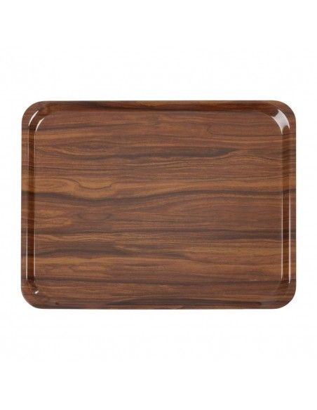 Plateaux stratifiés lisses Capri Cambro noyer 460 mm (lot de 24)