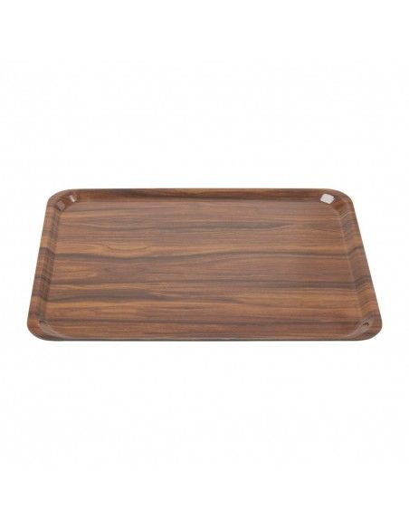 Plateaux stratifiés lisses Capri Cambro noyer 460 mm (lot de 24)