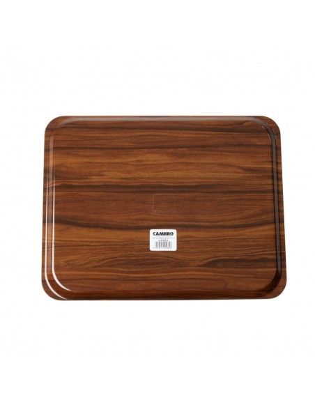 Plateaux stratifiés lisses Capri Cambro noyer 460 mm (lot de 24)
