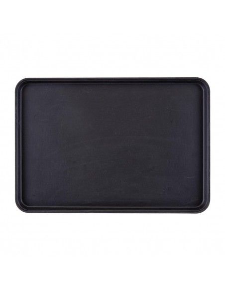 Plateau de service rectangulaire fibre de verre antidérapant Camtread Cambro noir 450x650mm (Lot de 6)