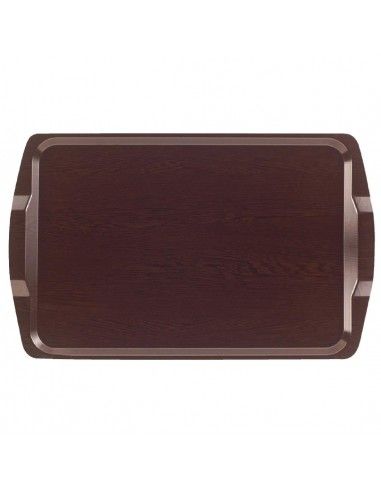 Plateau stratifié rectangulaire avec poignées Capri Cambro wengé 640mm